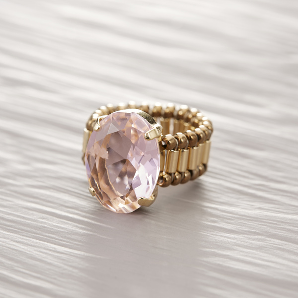 Summer love. Delicate ring with a crystal