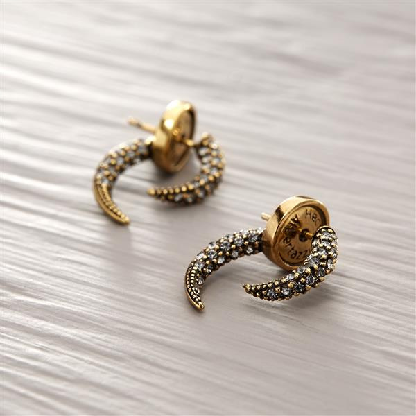 FANGS. Double sided earrings with crystals