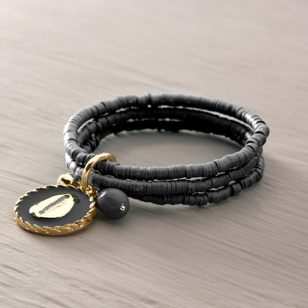 PAINT IT BLACK. Bracelet with charms