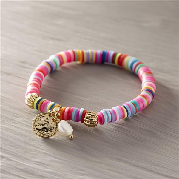 You are crazy. Colorful bracelet with a conch