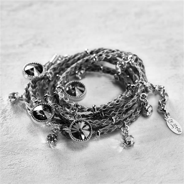 Remember me. Grey leather bracelet