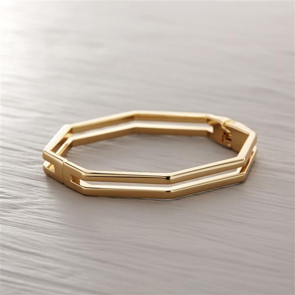 OCTAGON IN GOLD. Cuff bracelet