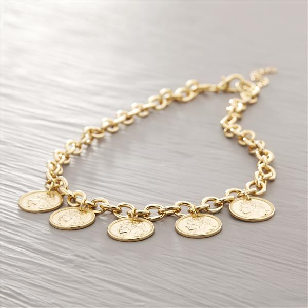 READY TO GO CRAZY. Short necklace with coins