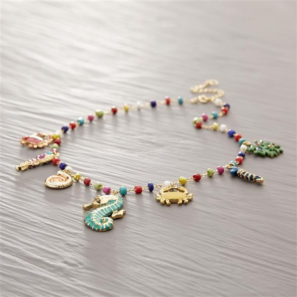 HAPPY DAYS. Necklace with colorful pendants