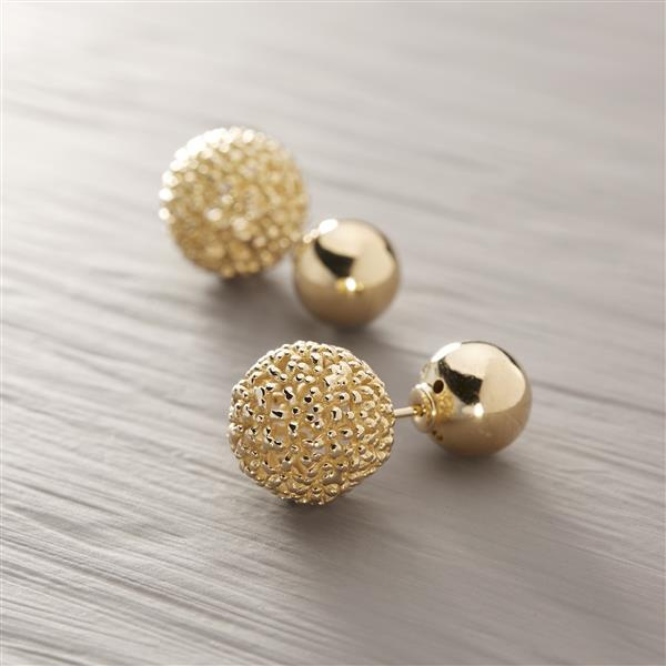 Everyday. Golden double-sided earrings