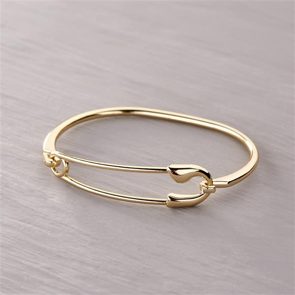 Positive safety pin. Cuff bracelet