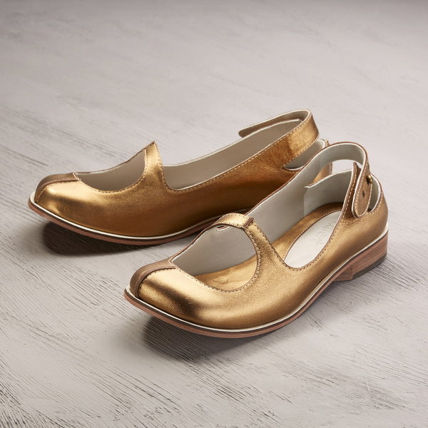 What you wish for. Golden mary jane flats