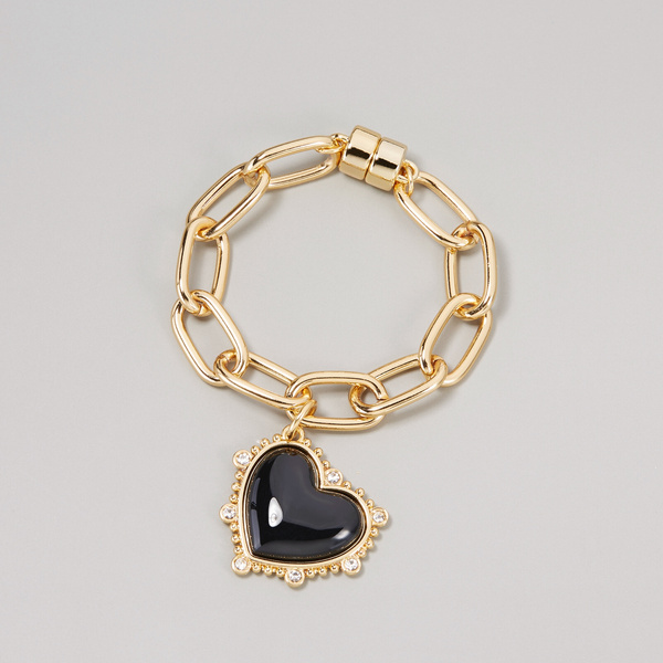 Loving myself. Bracelet with a black heart