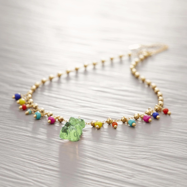 GUMMY BEAR. Colorful necklace with beads