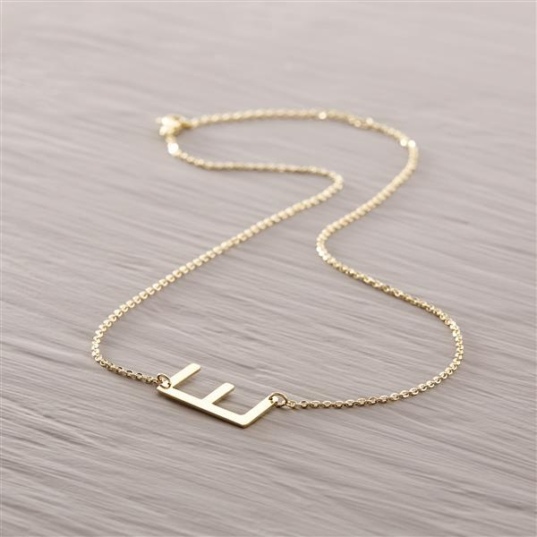 E for Elizabeth. Necklace with the letter E