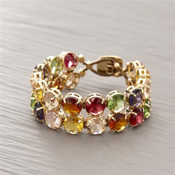 COLORFUL MORNING. Bracelet with crystals