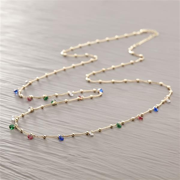 LIKE CANDY. Long necklace with colorful crystals