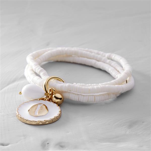 Miss Angel. White bracelet with charms