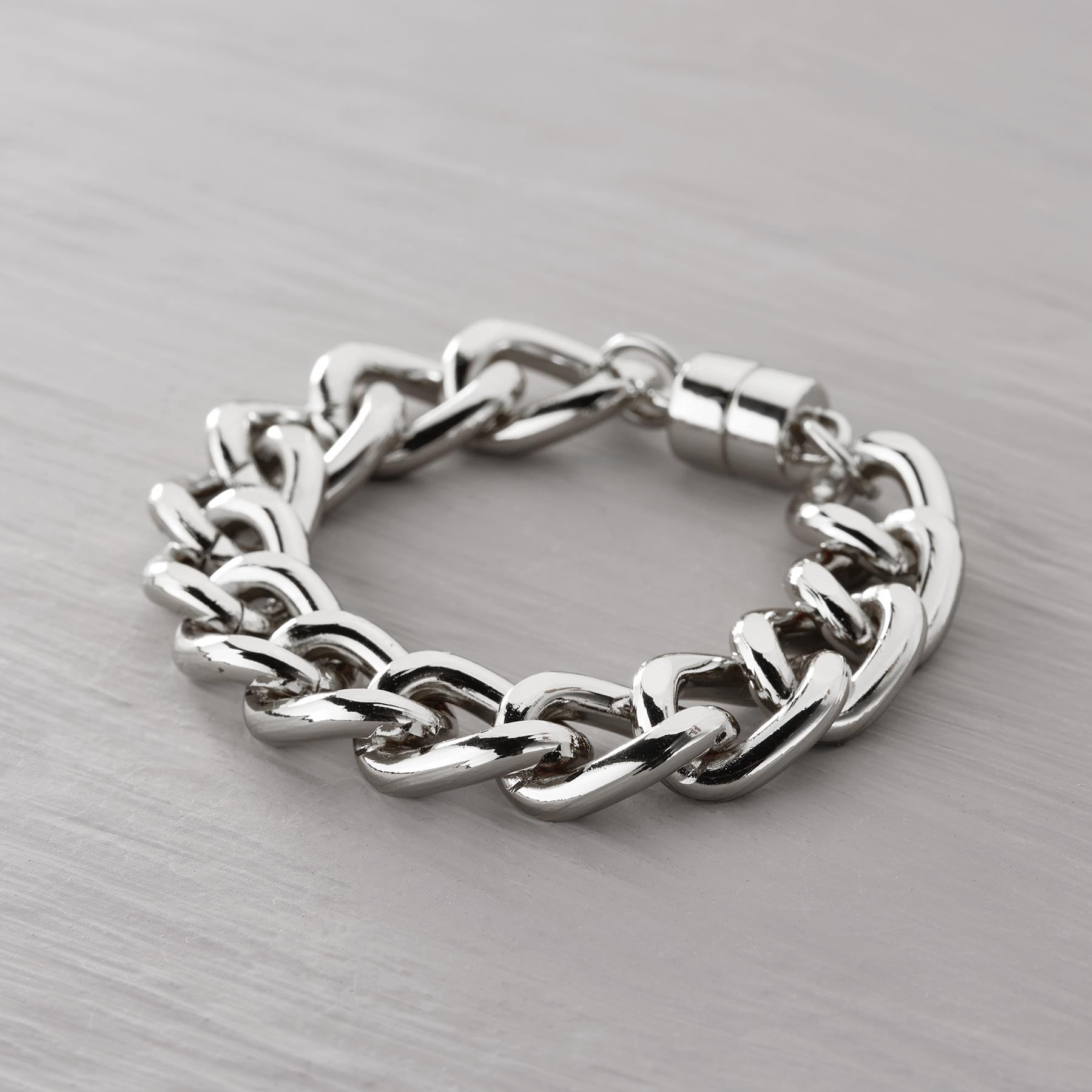 Awareness. Silver chain bracelet