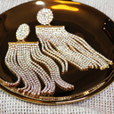 OLDSCHOOL GLAM. Drop earrings with crystals 