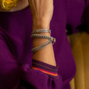 Lucky girl. Grey leather bracelet