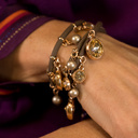 I change. Leather bracelet with pendants