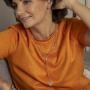 My thoughts are far away. Bracelet with crystals