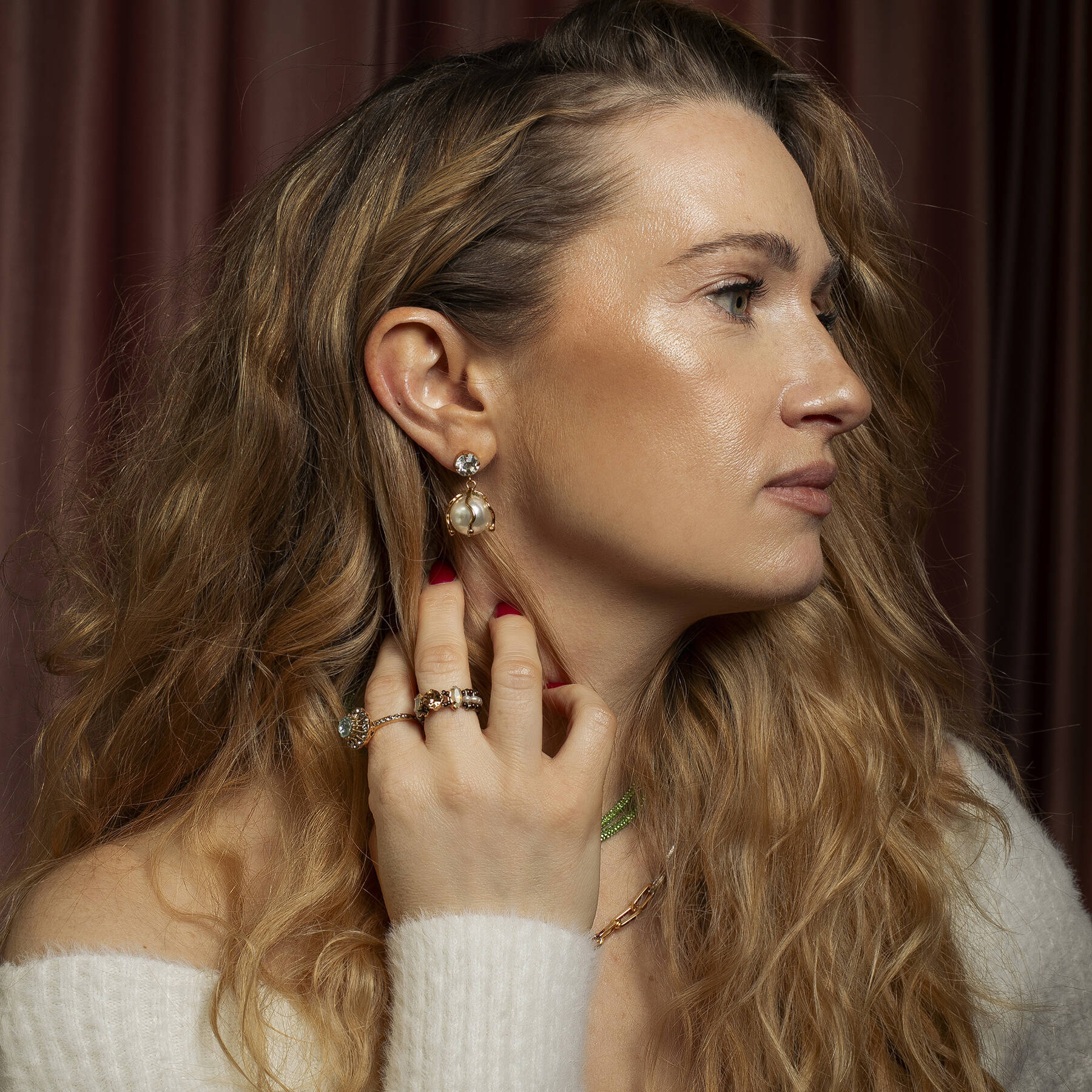 Always forward. Dangle earrings