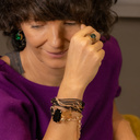 BLACK MADONNA. Black leather bracelet