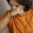 My thoughts are far away. Bracelet with crystals