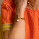 Caramel heart. Bracelet with heart shaped pendant