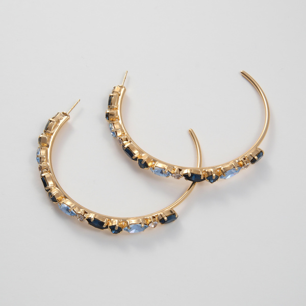 All eyes on me. Hoop earrings with colorful crystals