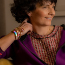 You are crazy. Colorful bracelet with a conch