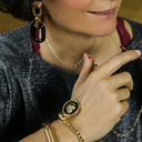 OCTAGON IN GOLD. Cuff bracelet