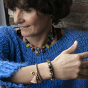 A MOMENT IN TIME. Black flower earrings