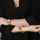 Face of an angel. Chain bracelet with a white heart