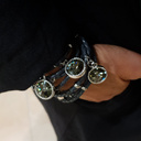 Remember me. Grey leather bracelet