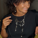 Mademoiselle. Drop earrings with pearls