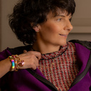 You are crazy. Colorful bracelet with a conch