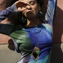 SECRET GARDEN. Hoops with green and black flowers