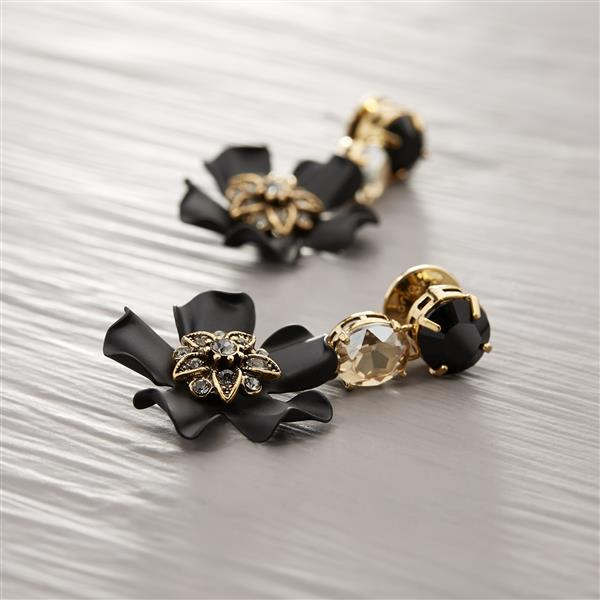 NIGHT GARDEN. Drop earrings with flowers