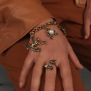 BEE HAPPY. Adjustable ring in Vintage Gold