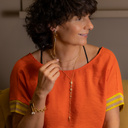 Caramel heart. Bracelet with heart shaped pendant