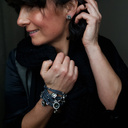 Remember me. Grey leather bracelet