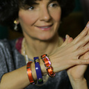 SOUTHERN GIRL. Chain bracelet with orange leather