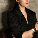 Face of an angel. Chain bracelet with a white heart