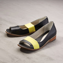 Black energy. Asymmetrical peep toe flats