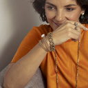 My thoughts are far away. Bracelet with crystals