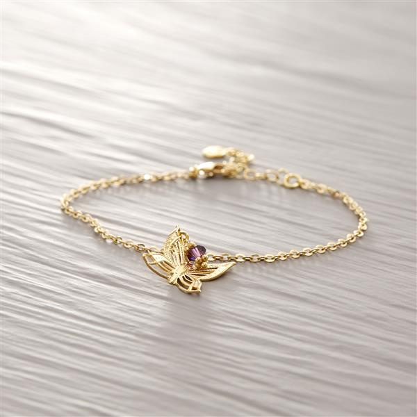 JUST BE FREE. Bracelet with a butterfly pendant