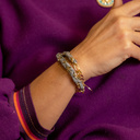 WARM HEARTS. Grey bracelet with golden elements