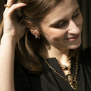 Santo Versace. Necklace with a black lion