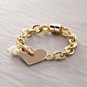 Caramel heart. Bracelet with heart shaped pendant