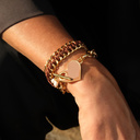 Caramel heart. Bracelet with heart shaped pendant