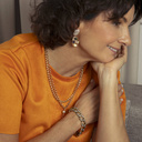 My thoughts are far away. Bracelet with crystals