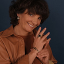 Scorpio's soul. Sculpted ring with garnet, pearls, and crystals